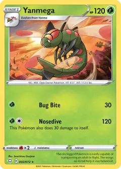 Yanmega 002/072 Rare card from Shining Fates