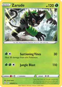 Zarude 016/072 Rare card from Shining Fates