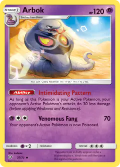 Arbok 37/73 Uncommon card from Shining Legends