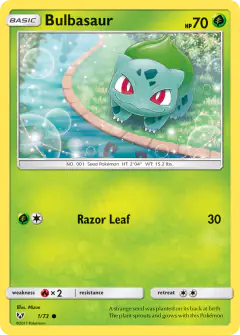 Bulbasaur 1/73 Common card from Shining Legends