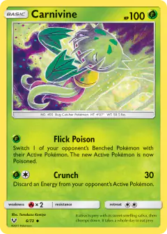 Carnivine 6/73 Uncommon card from Shining Legends
