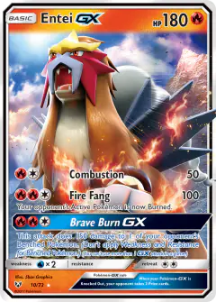 Entei-GX 10/73 Rare Holo GX card from Shining Legends