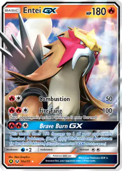 Entei-GX 10a/73 Rare Holo GX card from Shining Legends