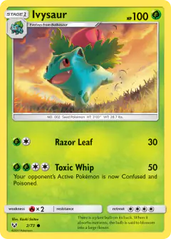 Ivysaur 2/73 Common card from Shining Legends