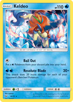 Keldeo 26/73 Rare Holo card from Shining Legends