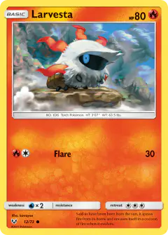 Larvesta 12/73 Common card from Shining Legends