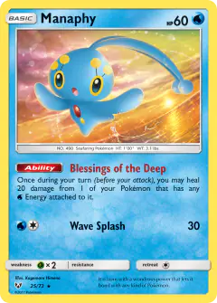 Manaphy 25/73 Rare Holo card from Shining Legends