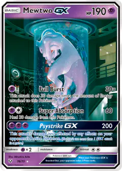 Mewtwo-GX 78/73 Rare Secret card from Shining Legends