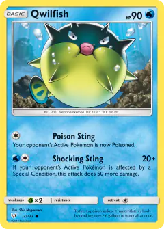 Qwilfish 21/73 Common card from Shining Legends
