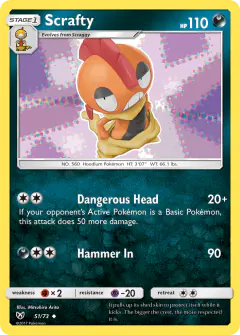 Scrafty 51/73 Uncommon card from Shining Legends