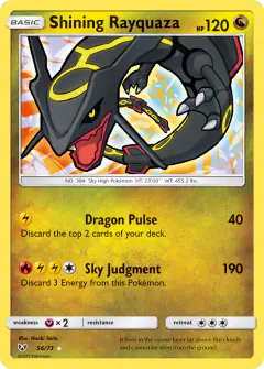 Shining Rayquaza 56/73 Rare Shining card from Shining Legends