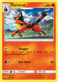 Torracat 16/73 Common card from Shining Legends
