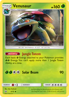 Venusaur 3/73 Uncommon card from Shining Legends