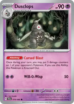 Dusclops 019/064 Common card from Shrouded Fable