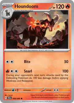 Houndoom 008/064 Common card from Shrouded Fable