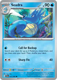 Seadra 011/064 Common card from Shrouded Fable