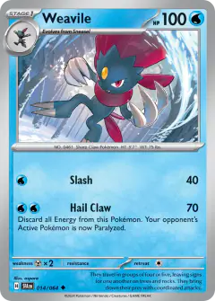 Weavile 014/064 Uncommon card from Shrouded Fable