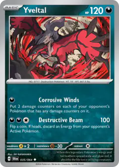 Yveltal 035/064 Uncommon card from Shrouded Fable
