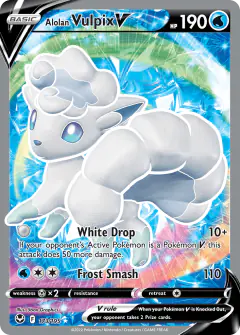 Alolan Vulpix V 173/195 Rare Ultra card from Silver Tempest