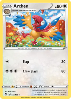 Archen 146/195 Uncommon card from Silver Tempest