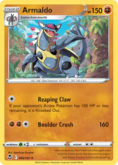 Armaldo 096/195 Rare card from Silver Tempest