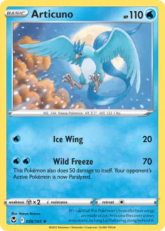Articuno 036/195 Rare Holo card from Silver Tempest