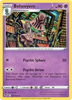 Beheeyem 080/195 Uncommon card from Silver Tempest