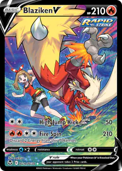 Blaziken V TG14/TG30 Rare Holo V card from Silver Tempest