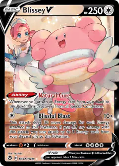 Blissey V TG22/TG30 Rare Holo V card from Silver Tempest