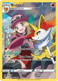 Braixen TG01/TG30 Trainer Gallery Rare Holo card from Silver Tempest