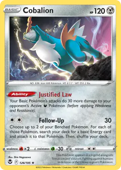 Cobalion 126/195 Rare card from Silver Tempest
