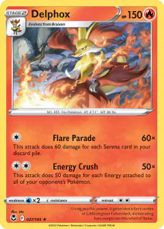 Delphox 027/195 Rare card from Silver Tempest