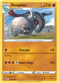 Donphan 092/195 Uncommon card from Silver Tempest