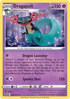 Dragapult 089/195 Rare Holo card from Silver Tempest