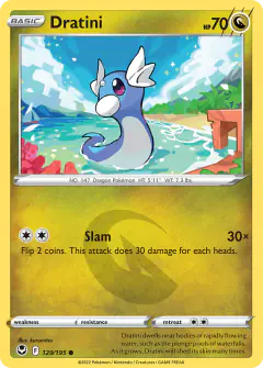 Dratini 129/195 Common card from Silver Tempest