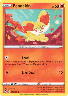 Fennekin 025/195 Common card from Silver Tempest