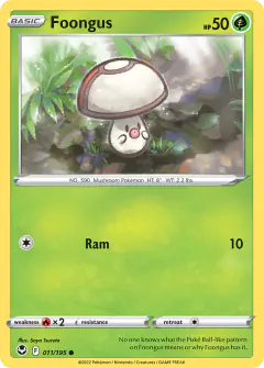 Foongus 011/195 Common card from Silver Tempest