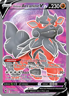 Hisuian Arcanine V 179/195 Rare Ultra card from Silver Tempest