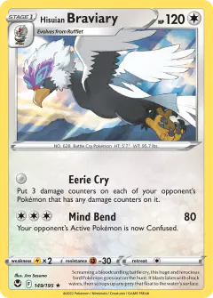 Hisuian Braviary 149/195 Rare card from Silver Tempest