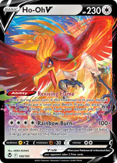 Ho-Oh V 140/195 Rare Holo V card from Silver Tempest