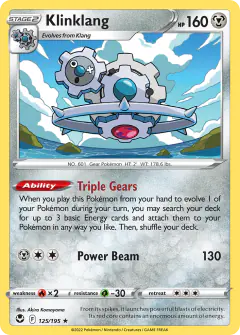 Klinklang 125/195 Rare card from Silver Tempest