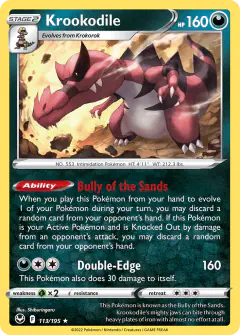 Krookodile 113/195 Rare Holo card from Silver Tempest