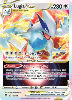 Lugia VSTAR 139/195 Rare Holo VSTAR card from Silver Tempest