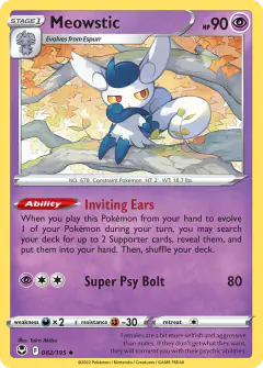 Meowstic 082/195 Uncommon card from Silver Tempest