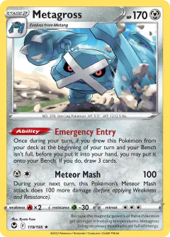 Metagross 119/195 Rare Holo card from Silver Tempest