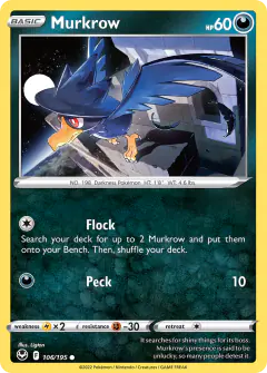 Murkrow 106/195 Common card from Silver Tempest