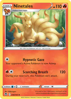 Ninetales 018/195 Uncommon card from Silver Tempest