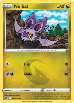 Noibat 132/195 Common card from Silver Tempest