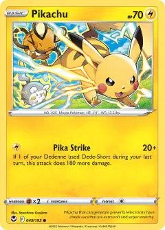 Pikachu 049/195 Common card from Silver Tempest