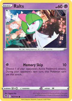 Ralts 067/195 Common card from Silver Tempest